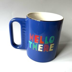 Tabitha Brown for Target “Hello There” Blue Ceramic Mug with Multicolor Text